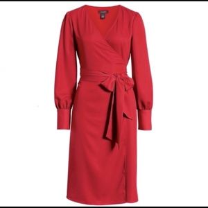NWT Halogen Red Wrap Dress
